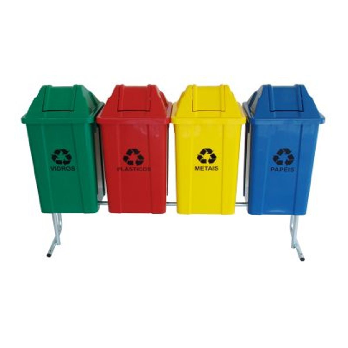 Conjunto Coleta Seletiva Tampa Vai-Vem.60L