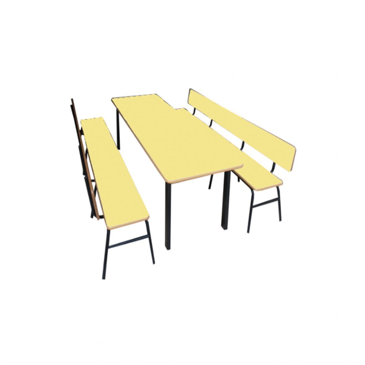 Conjunto Refeitório Escolar Adulto com encosto