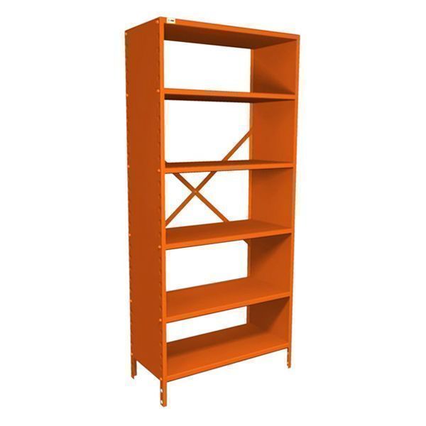 Estante de aço 06 prateleiras - Med.:2,00x0,92x0,30 c/ lateral e X fundo - Ch 24 -suporta até 40 kg