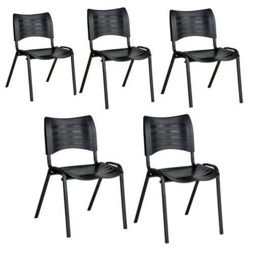 Kit 05 Cadeira Iso empilhável preta