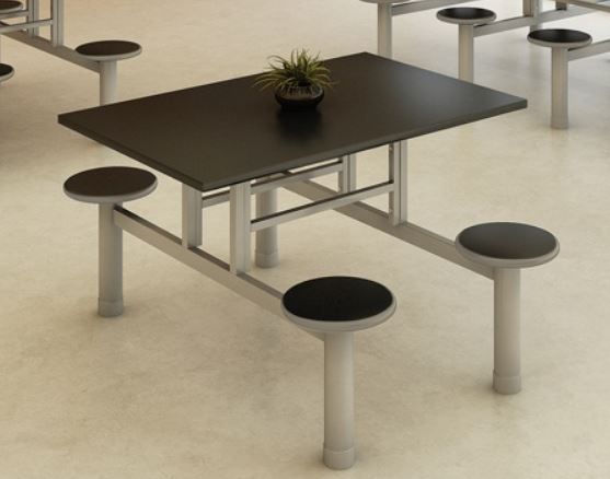 Mesa Refeitório 04 lugares c/ bancos acoplados