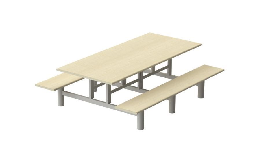 Mesa Refeitório 06 lugares c/ bancos inteiriço