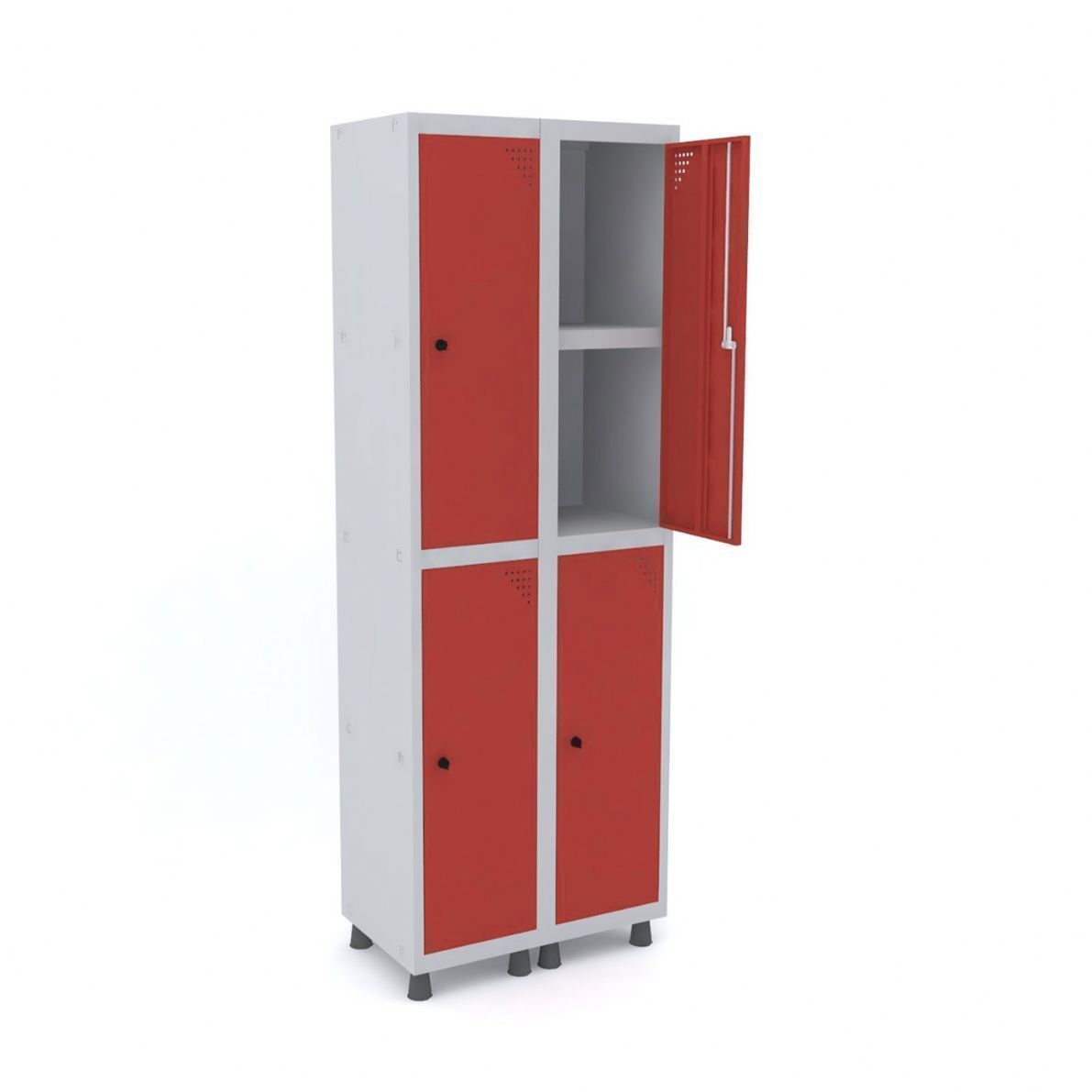 ROUPEIRO DE AÇO 04 PORTAS COM PRATELEIRA FIT