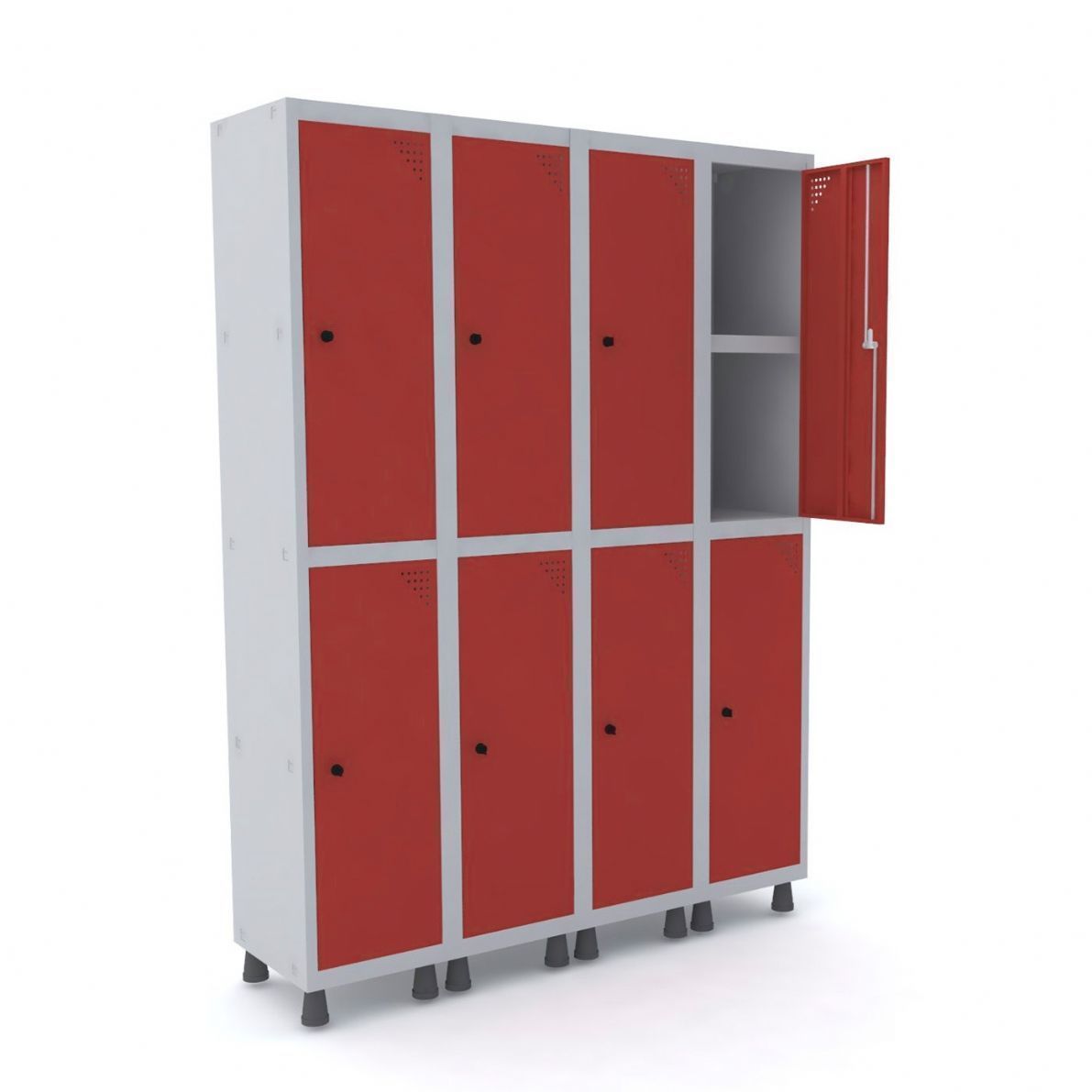 ROUPEIRO DE AÇO 08 PORTAS COM PRATELEIRA FIT